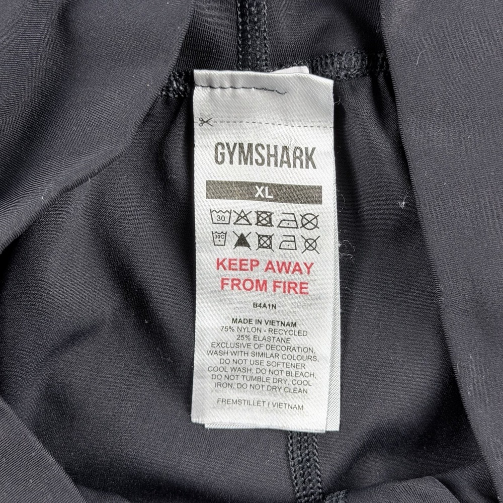 Gymshark Women's Black High Waist Pants XL Athletic Fit Nylon Activewear - Picture 10 of 10